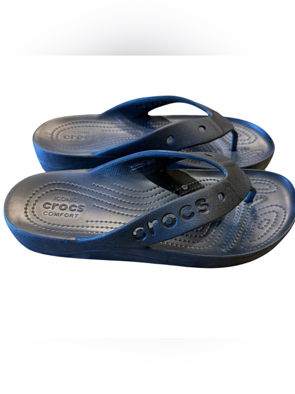 Crocs Womens Size 9 Black Flip Flop Sandals - Picture 2 of 5